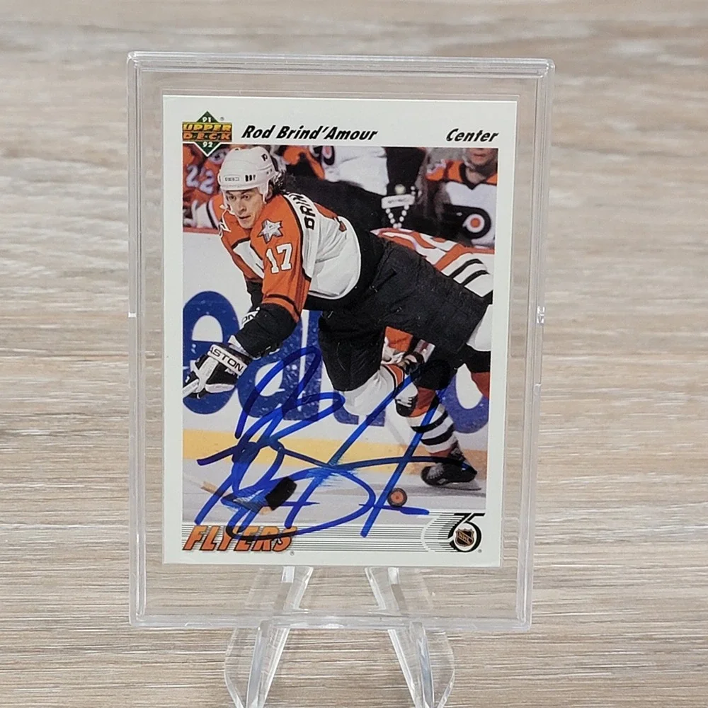 Rod Brindamour Signed 1992 Upper Deck Hockey Card Philadelphia Flyers Center